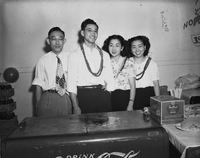 Chicago Buddhist Church (Carnival), January 4-5, 1948, Item 4: Left to right: James Numata, Tomochi Tsuruda, Haruko Uyeda, Lois Uyeda