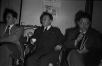 Shin-yu-kai [Friendship] [young adult dance], 1948, 31 negatives, Item 28: Shin-yu-kai [Friendship] Young Adult Dance Attendees, Reverend Kubose (center)