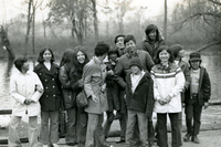 Tutoring Program and Christmas Program, Item 12, front: Tutors and children enjoy a field trip