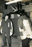 New Year's Party, Item 13, front: Supervisors Joan Sumida and Haru Tanaka performing in skit at New Year's party