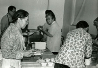 Nutrition Program, Item 2, front: (L to R) Mr. Sato, Mrs. Kobayashi, Tamano Morita (partially hidden), and Myrtle Hattori (light-colored blouse)