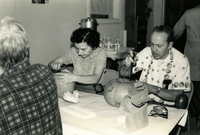 Issei Social Program, Item 9: Work Center people carve pumpkins for Halloween