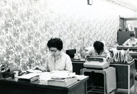 Staff, Item 2, front: (L to R) Edna Shirakawabe, Mary Ann Thompson, and Dennis Jennings