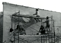 Wall Mural, Item 1: Mural painters at work