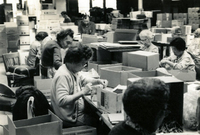 Workshop [Senior Work Center], Item 30, front: Third from left: Mrs. Suzuki