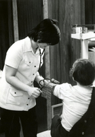 Blood Assurance, Communal Living, Issei Work Center, Body Dynamics, Annual Community Picnic, and Market Day, Item 1: Blood pressure check, 1974