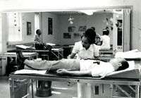 Blood Assurance, Communal Living, Issei Work Center, Body Dynamics, Annual Community Picnic, and Market Day, Item 5, front: Blood Assurance Day (blood drive) in June 1974