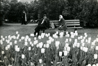 Issei Social Program, Item 56, front: Issei visit Lilacia Park, Lombard, Illinois