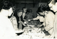 Birthday Party, Item 1, front: Left: Mrs. Takaki, second from right (wearing corsage): Haru Tanaka, supervisor