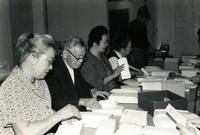 Volunteer Mailers, Item 4, front: Mrs. Tamano Morita (third from left), Mrs. Myrtle Hattori (fourth from left)