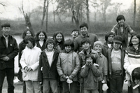 Tutoring Program and Christmas Program, Item 10, front: Tutors and children enjoy a field trip