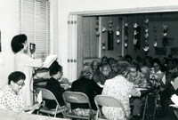 Nutrition Education, Item 2, front: Mrs. Eiko Fricke at the microphone