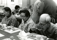 Nutrition Program, Item 11, front: (L to R) Mrs. Kobayashi, Mrs. Okano, and Mr. Besho